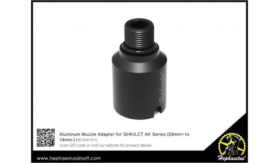 Hephaestus Aluminium Silencer Adaptor for GHK/LCT AK Series